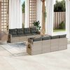 vidaXL Set Divano da Giardino 9pz con Cuscini Grigio Chiaro Polyrattan