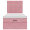 vidaXL Struttura Letto Pouf con Materassi Rosa 100x200 cm Velluto