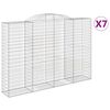 vidaXL Cesti Gabbioni ad Arco 7 pz 300x50x200/220 cm Ferro Zincato