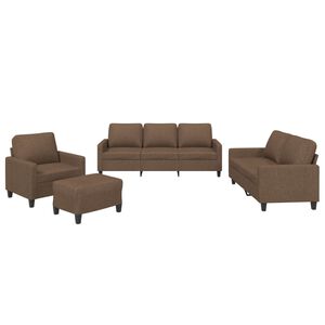 vidaXL Set di Divani 4 pz con Cuscini Marrone in Tessuto
