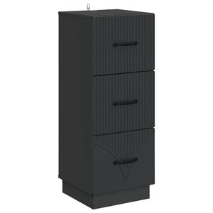 vidaXL Mobile con Cassetti Nero 33 x 34,5 x 87 cm Legno ingegnerizzato