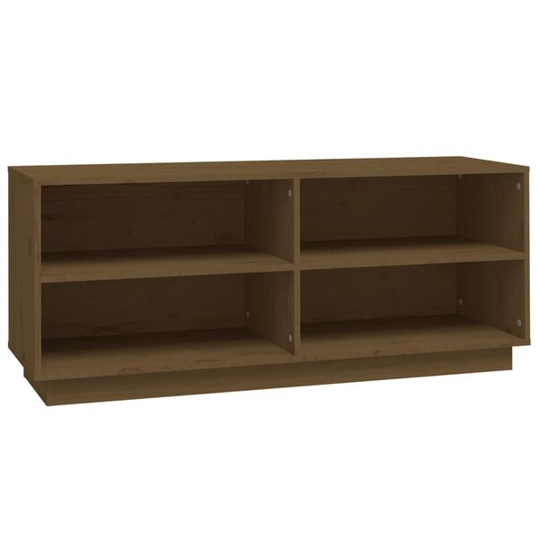 vidaXL Scarpiera Marrone Ambra 110x34x45 cm in Legno Massello di Pino