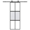 vidaXL Porta Scorrevole Set Ferramenta Nera 76x205 cm Vetro Temperato