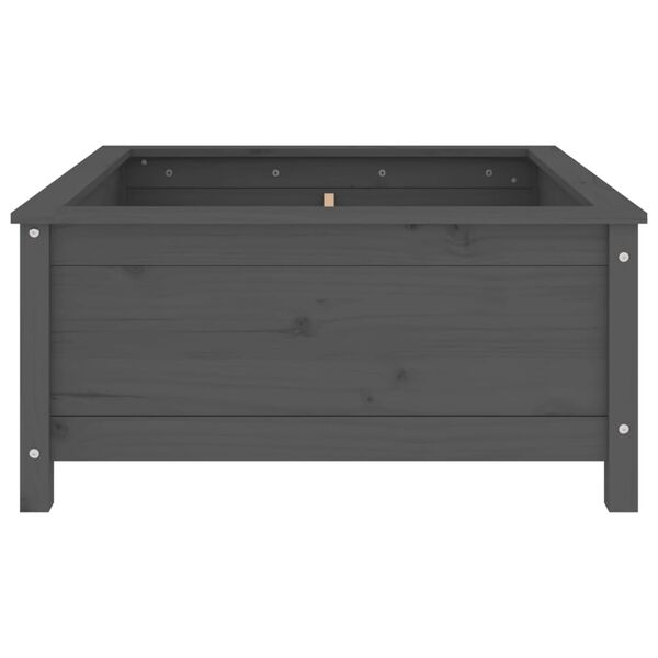 vidaXL Fioriera da Giardino Grigia 82,5x82,5x39cm Legno Massello Pino