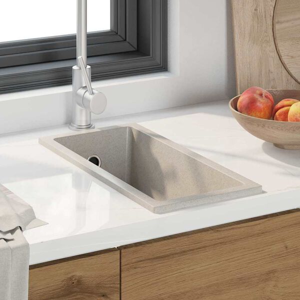 vidaXL Lavello da cucina Beige 21 x 44 x 14 cm Granito