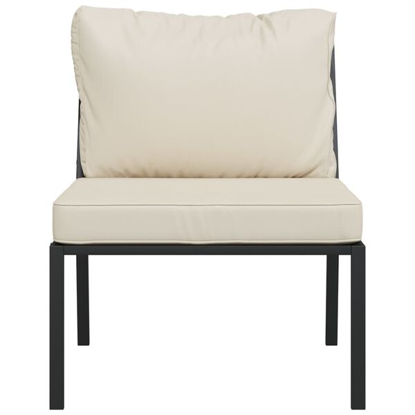 vidaXL Sedie da Giardino con Cuscini Sabbia 2pz 60x74x79 cm Acciaio