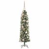 vidaXL Albero di Natale Artificiale Sottile Verde e Bianco 120 cm