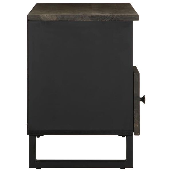 vidaXL Mobile Porta TV Nero 100x33x46 cm in Legno Massello di Mango