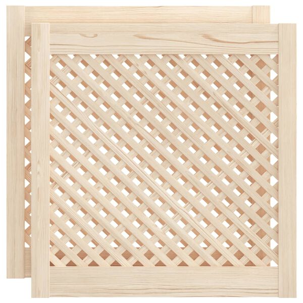 vidaXL Ante con Design a Reticolo 2 pz 59,5x61,5 cm in Legno di Pino