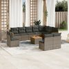 vidaXL Set Divani da Giardino 11 pz con Cuscini in Polyrattan Grigio