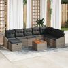 vidaXL Set Divano da Giardino con cuscino 9 pcs Grigio Poly Rattan