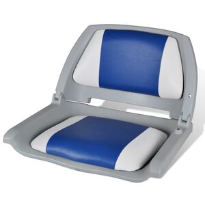 vidaXL Sedile per Barca con Schienale Pieghevole e Cuscino 48x51x41 cm