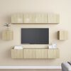 vidaXL Set di Mobili Porta TV 6 pz Rovere Sonoma in Legno Multistrato