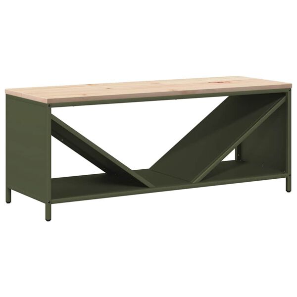 vidaXL Rastrelliera Legna da Ardere con Piano Verde Oliva 100x40x60 cm