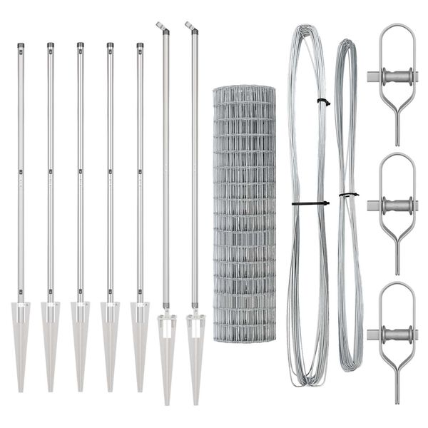 vidaXL Recinzione con Posto Argento 1,4 x 10 m Acciaio