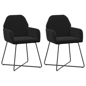 vidaXL Sedie da pranzo 2 pz Velluto Nero 55 x 50 x 84 cm