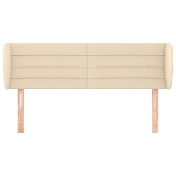 vidaXL Testiera ad Orecchio Crema 147x23x78/88 cm in Tessuto