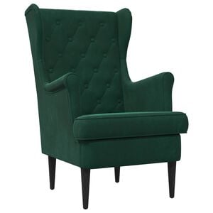 vidaXL Poltrona Verde Scuro Velluto