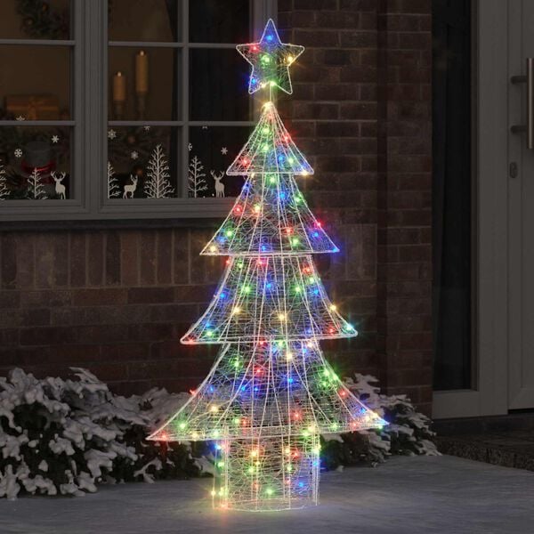 vidaXL Albero di Natale con 160 LED Multicolore 150 cm Acrilico