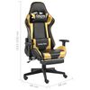 vidaXL Sedia da Gaming Girevole con Poggiapiedi Oro in PVC