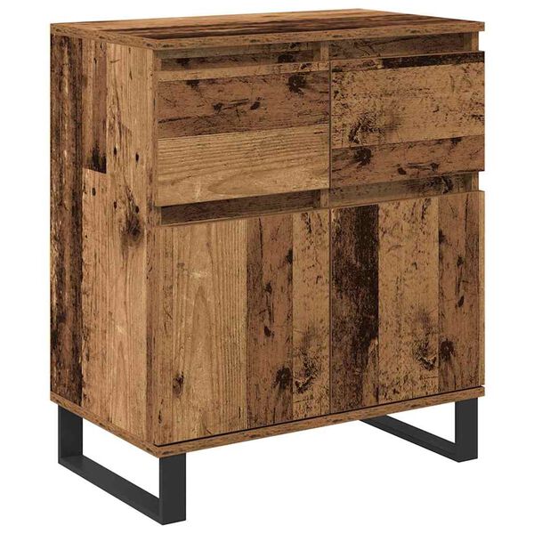 vidaXL Credenza con cassetto Legno vecchio 60 x 35 x 70 cm