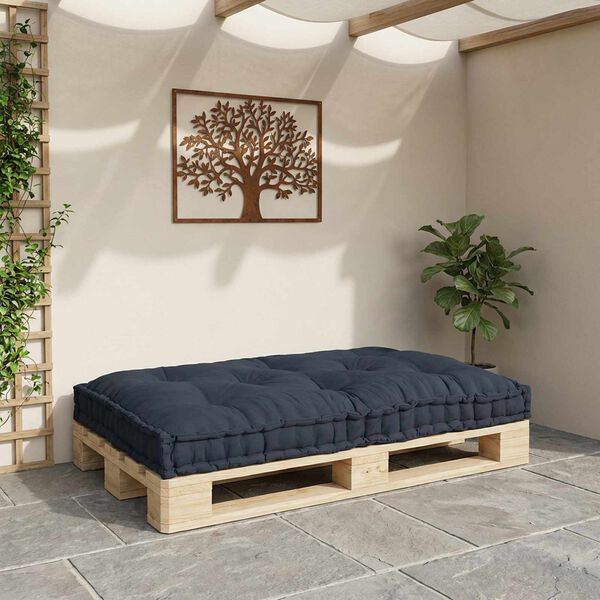 vidaXL Cuscino per Divano Pallet Antracite 120 x 80 x 12 cm Tessuto