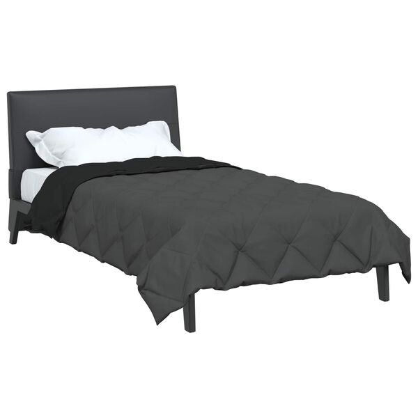 vidaXL Duvet Estivo Nero e antracite 200 x 155 cm Microfibra