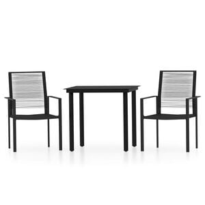 vidaXL Set Mobili da Pranzo per Giardino 3 pz Nero