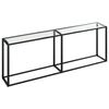 vidaXL Tavolo Consolle Trasparente 220x35x75,5 cm in Vetro Temperato