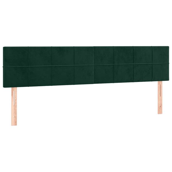 vidaXL Testiera 2 pz Verde Scuro 80x5x78/88 cm in Velluto