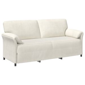 vidaXL Divano 3-Persone Crema 198 x 83 x 95 cm Velluto