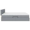 vidaXL Letto con contenitore e LED Grigio chiaro 160 x 200 cm
