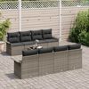 vidaXL Set Divano da Giardino 9 pcs Grigio Poly Rattan