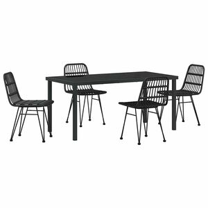 vidaXL Set da Pranzo per Giardino 5 pcs Nero