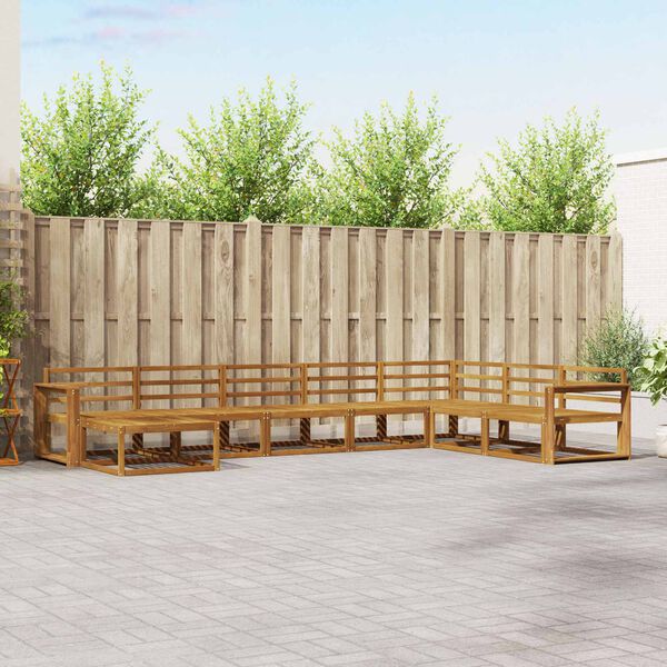 vidaXL Set di divani da esterno 8 pcs Naturale