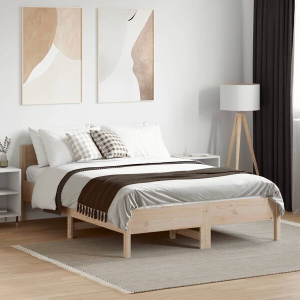 vidaXL Letto senza Materasso 135x190 cm in Legno Massello di Pino