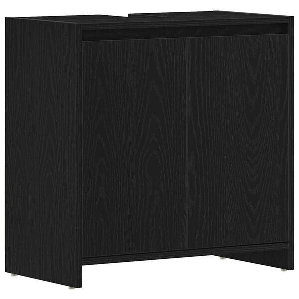vidaXL Armadietto Bagno Rovere Nero 60x33x60 cm Legno Ingegnerizzato