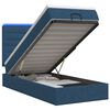 vidaXL Letto Ottomano con Materasso e LED Blu 90 x 200 cm Tessuto