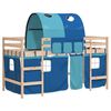 vidaXL Letto a Soppalco con Tunnel Bambini Blu 90x190cm Massello Pino
