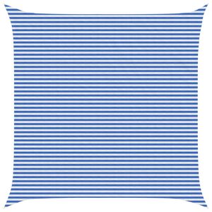 vidaXL Telo Ombra Blu e Bianco 7 x 7 m HDPE