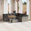 vidaXL Set Divano da Giardino con cuscino 13 pcs Grigio polyrattan