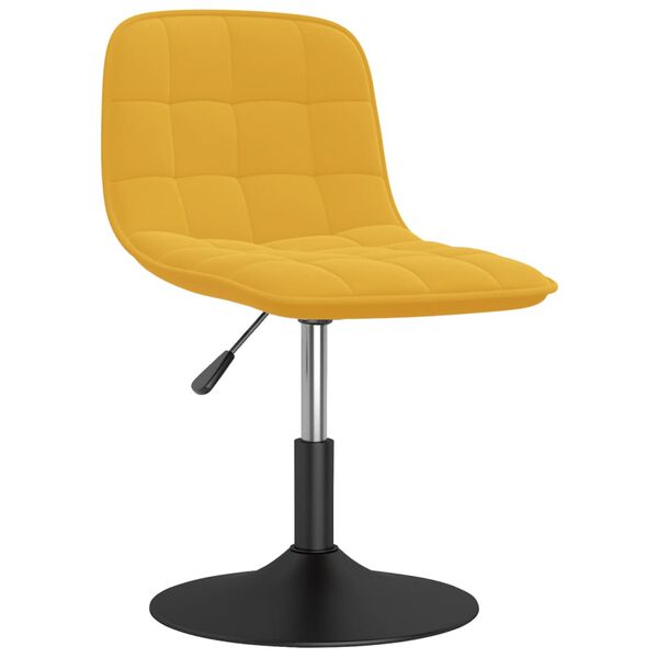 vidaXL Sedie da Pranzo Girevoli 2 pz Giallo Senape in Velluto