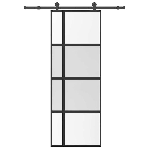 vidaXL Porta Scorrevole Ferramenta 76x205 cm Vetro Temperato Alluminio
