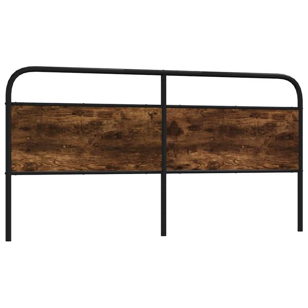 vidaXL Testiera Rovere Fumo 200 cm in Acciaio e Legno Multistrato