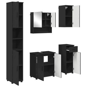 vidaXL Set di mobili per il bagno 5 pz Nero 61 x 35 x 64 cm