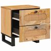 vidaXL Armadio da Notte con cassetto 2 pcs Naturale 40 x 33 x 46 cm