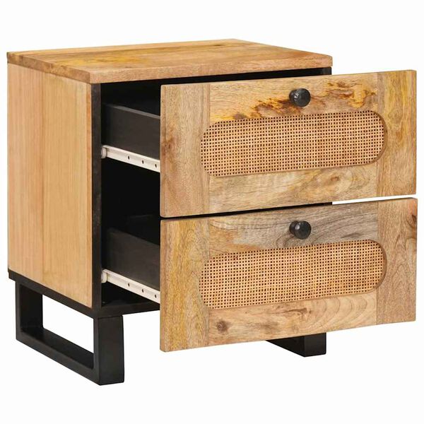 vidaXL Armadio da Notte con cassetto 2 pcs Naturale 40 x 33 x 46 cm