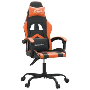 vidaXL Sedia da Gaming Girevole Nero e Arancione in Similpelle
