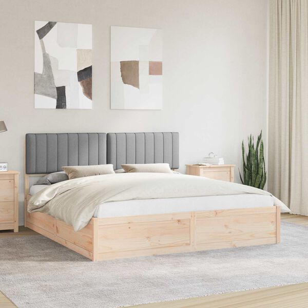 vidaXL Letto con Testiera Rivestita Grigio chiaro 180 x 200 cm