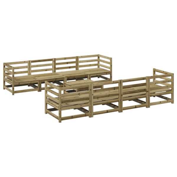 vidaXL Set Divani da Giardino 9 pz in Legno Impregnato di Pino